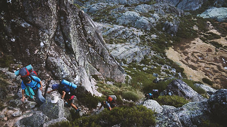 Hikers on Cliff