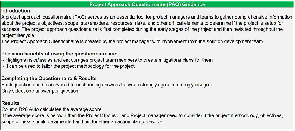 Miniaturbild: Project Approach Questionnaire guidance Project Planning Questionnaire, Project Requirements Questionnaire, Project Brief Que