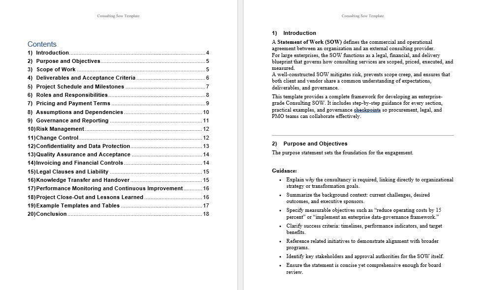Consulting Statement of Work Template