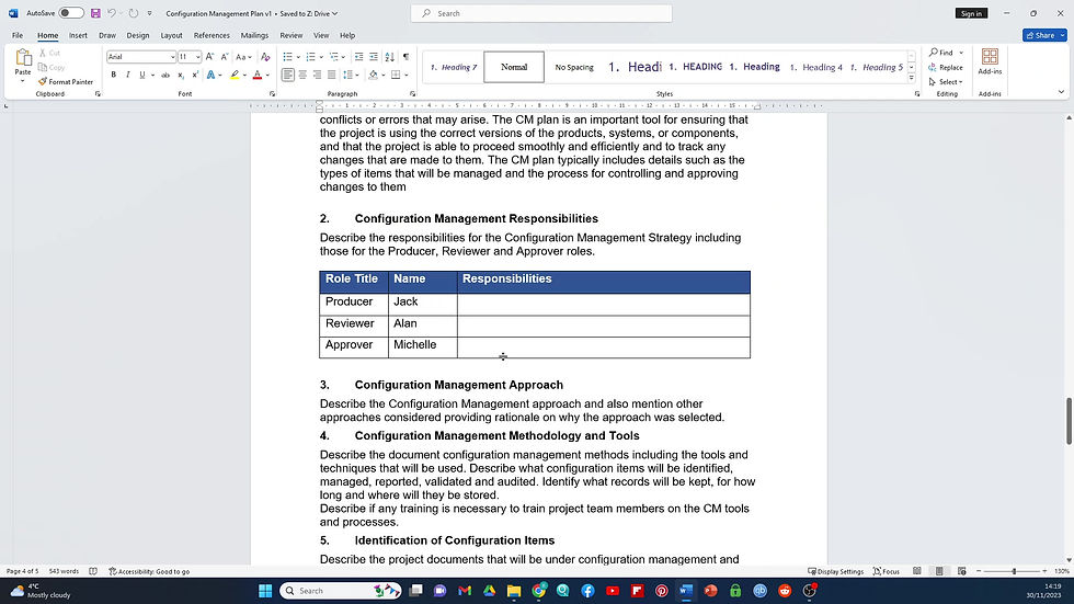 Configuration Management Plan Template Video (Word)