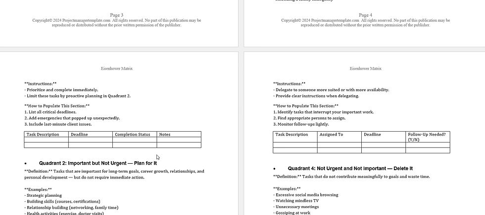 Miniatura: Eisenhower Matrix Template Video