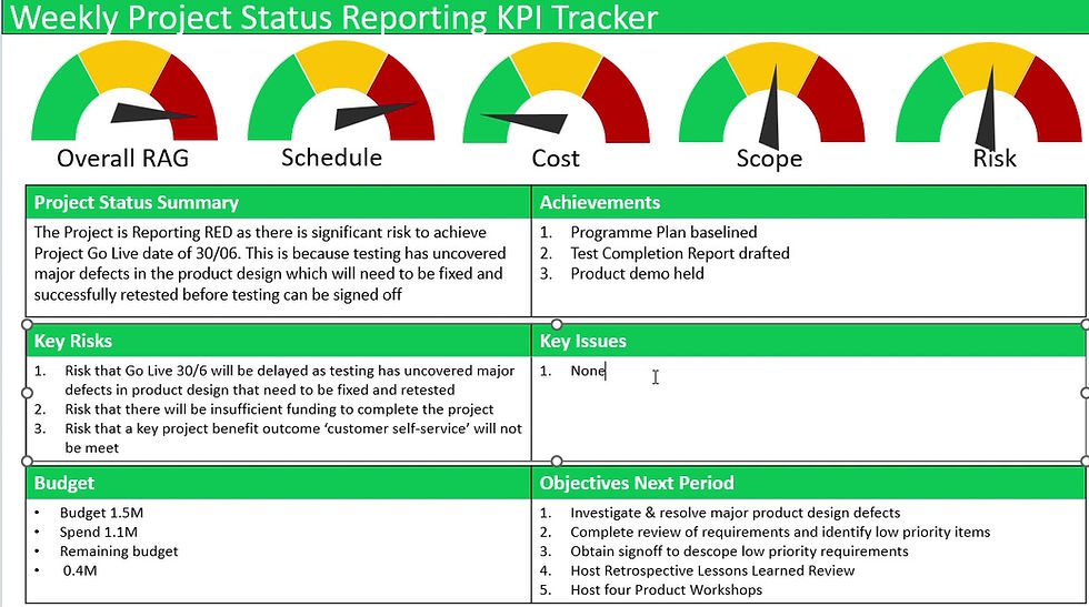 Miniatura: Weekly Project Status Reporting KPI Tracker Template Video
