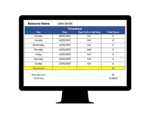 Tiisheet Timesheet (Excel) | Project Templates