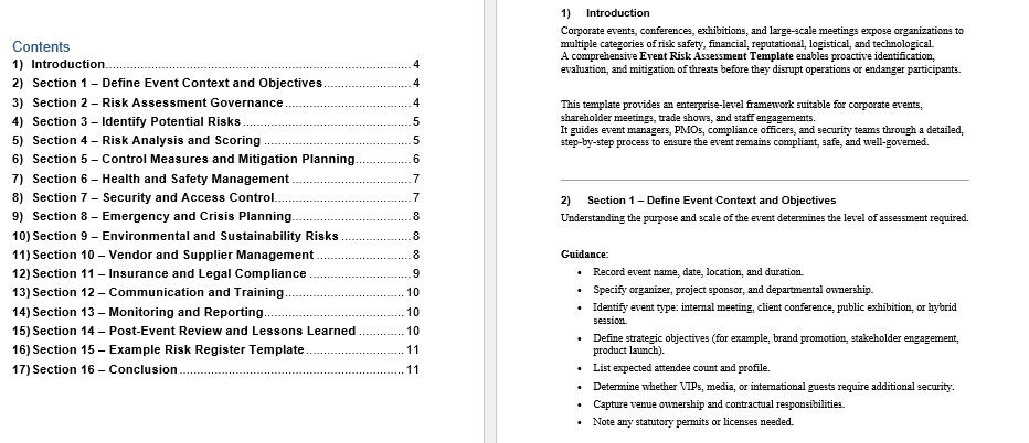 Risk Assessment For Event Planning