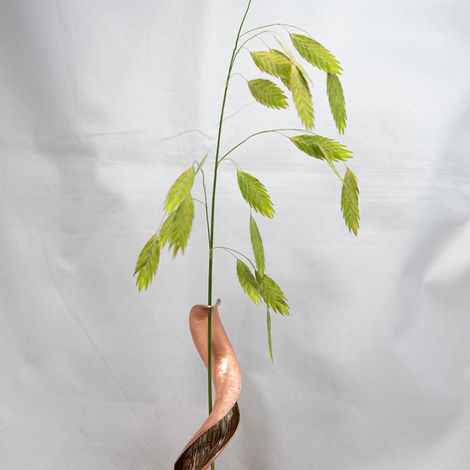 Mokumegane, Neusilber, Kupfer, handgeschmiedet, Vase, Objekt, Skulptur, Silberschmiedearbeit, Kunsthandwerk, Schmiedekunst