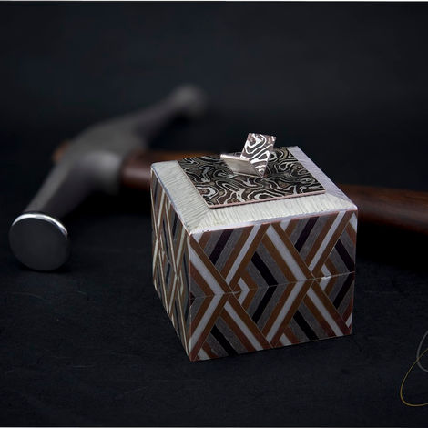 Dose, Mokume Gane modern interpretiert, Zuckerdose