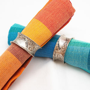 Mokumegane, Silber, Sterling, Kupfer, Kuroshibuichi, handgeschmiedet, Serviettenringe, Silberschmiedearbeit, Kunsthandwerk, Schmiedekunst