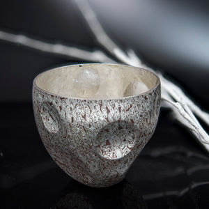 Mokumegane, Silber, Sterling, Kupfer, handgeschmiedet, Becher, Faustbecher, Objekt, Silberschmiedearbeit, Kunsthandwerk, Schmiedekunst