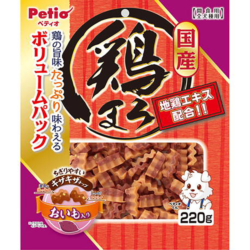 Petio 日本產 濃郁蒸雞肉+甘薯波浪條 220g #A64 （W14049）