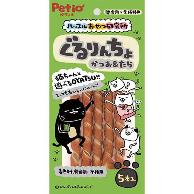 Petio  鰹魚&鱈魚扭紋條 貓小食 5條 #B162（W14127）