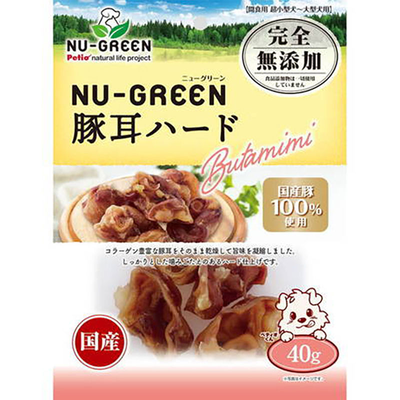 NU-GREEN 無添加 潔齒 耐咬硬豬耳 狗小食 40g #A290（W14105）