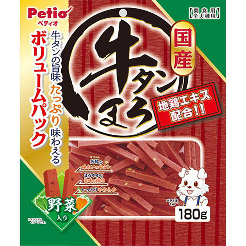 Petio 日本產 高纖蔬菜濃郁蒸牛舌條 狗小食 180g #A101（W14051）