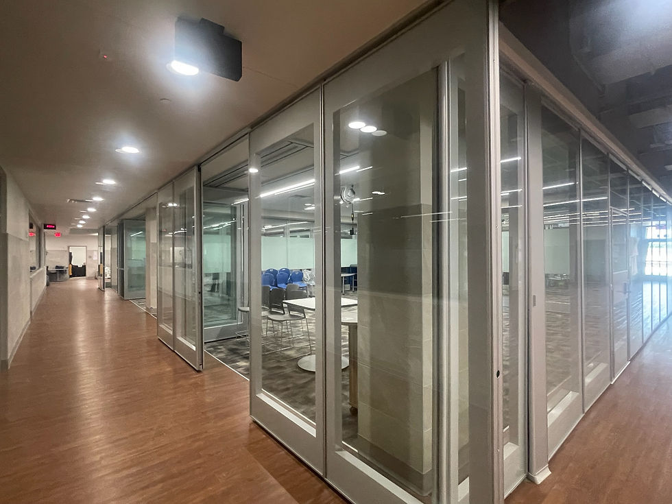 Professional Window film installed inside of office