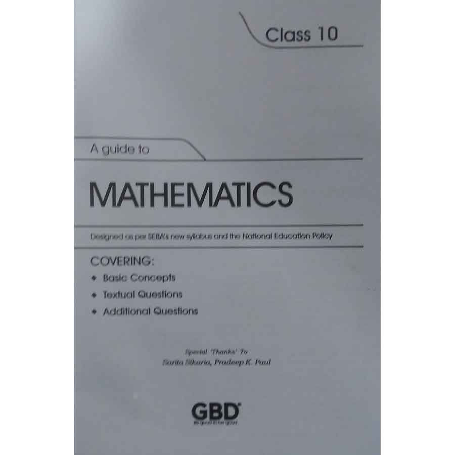 GBD Series – Mathematics Guide Book for Class 10 (English Medium)