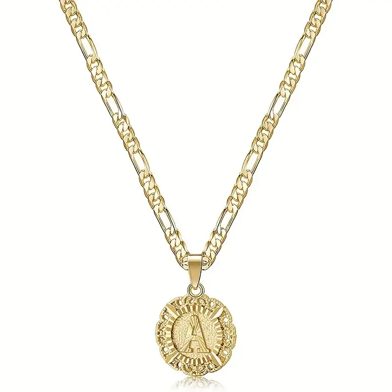 Thumbnail: Vintage Gold Initial Pendant Necklace