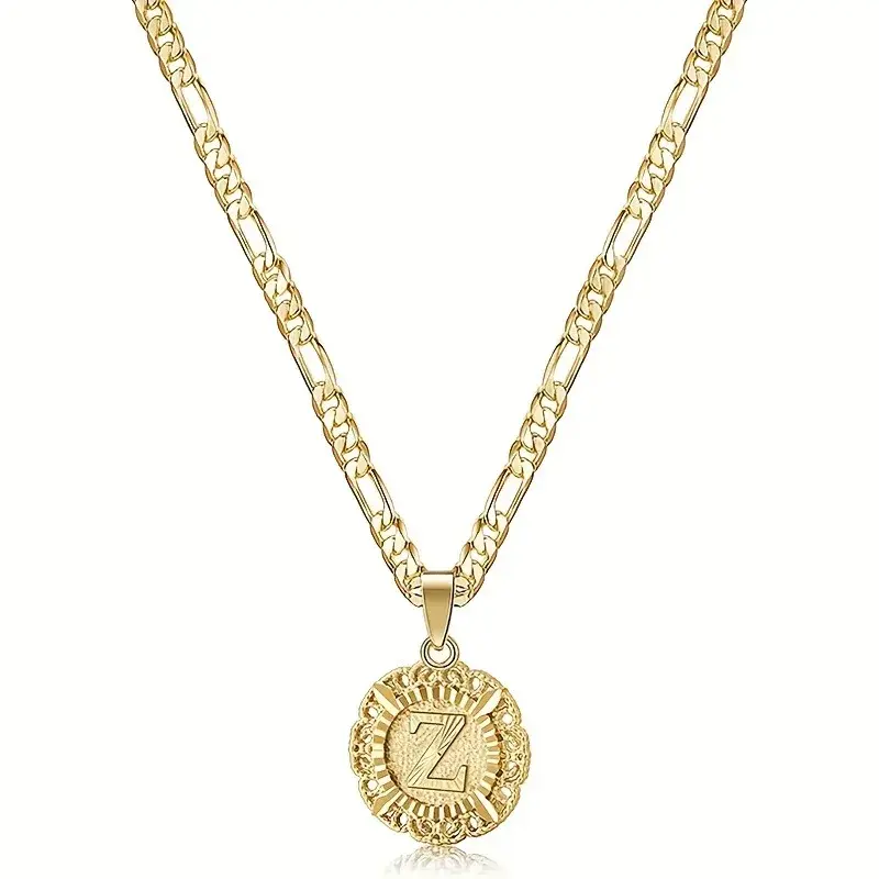 Thumbnail: Vintage Gold Initial Pendant Necklace