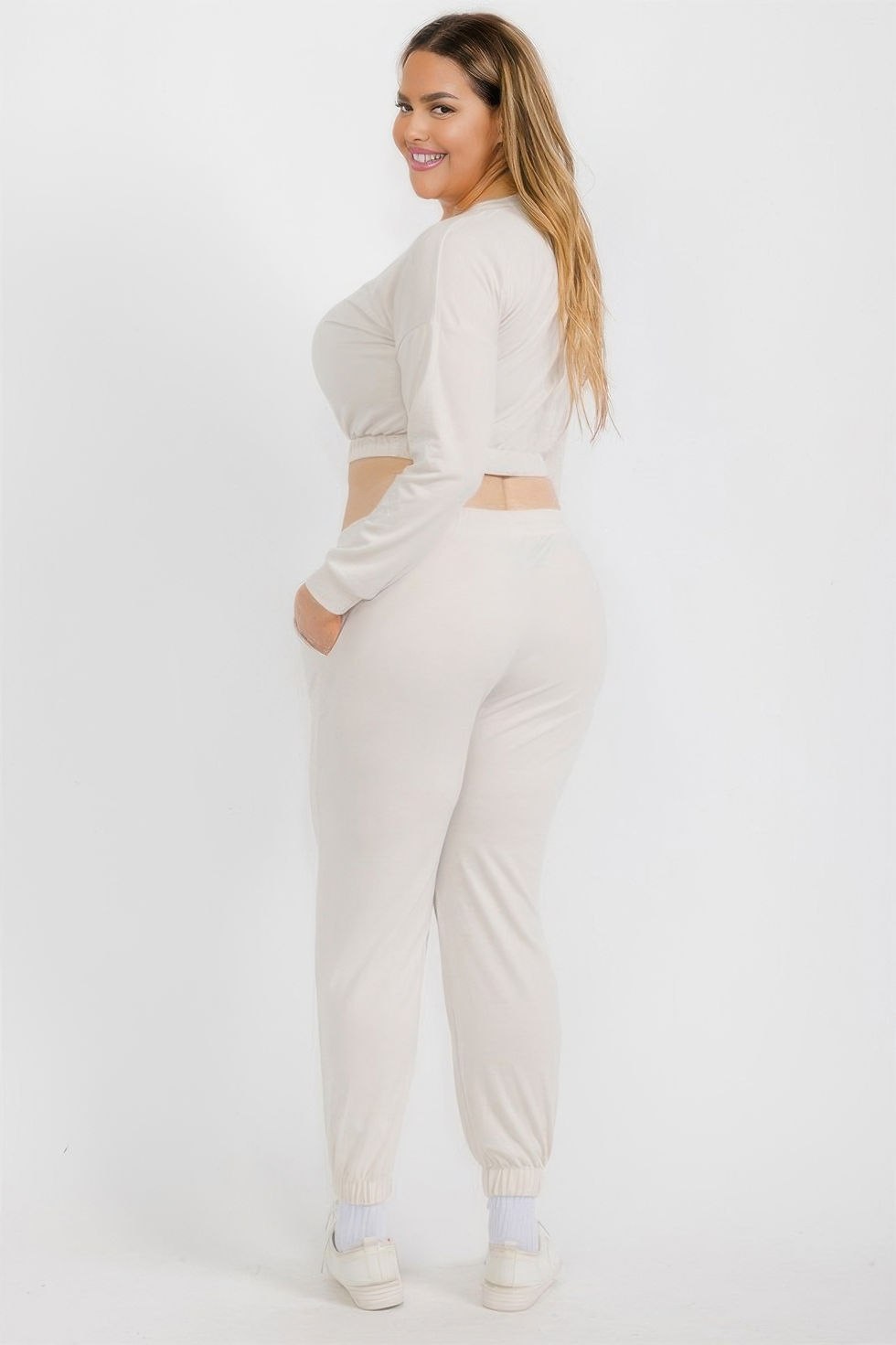 Thumbnail: Plus Size French Terry Pullover & Joggers Set