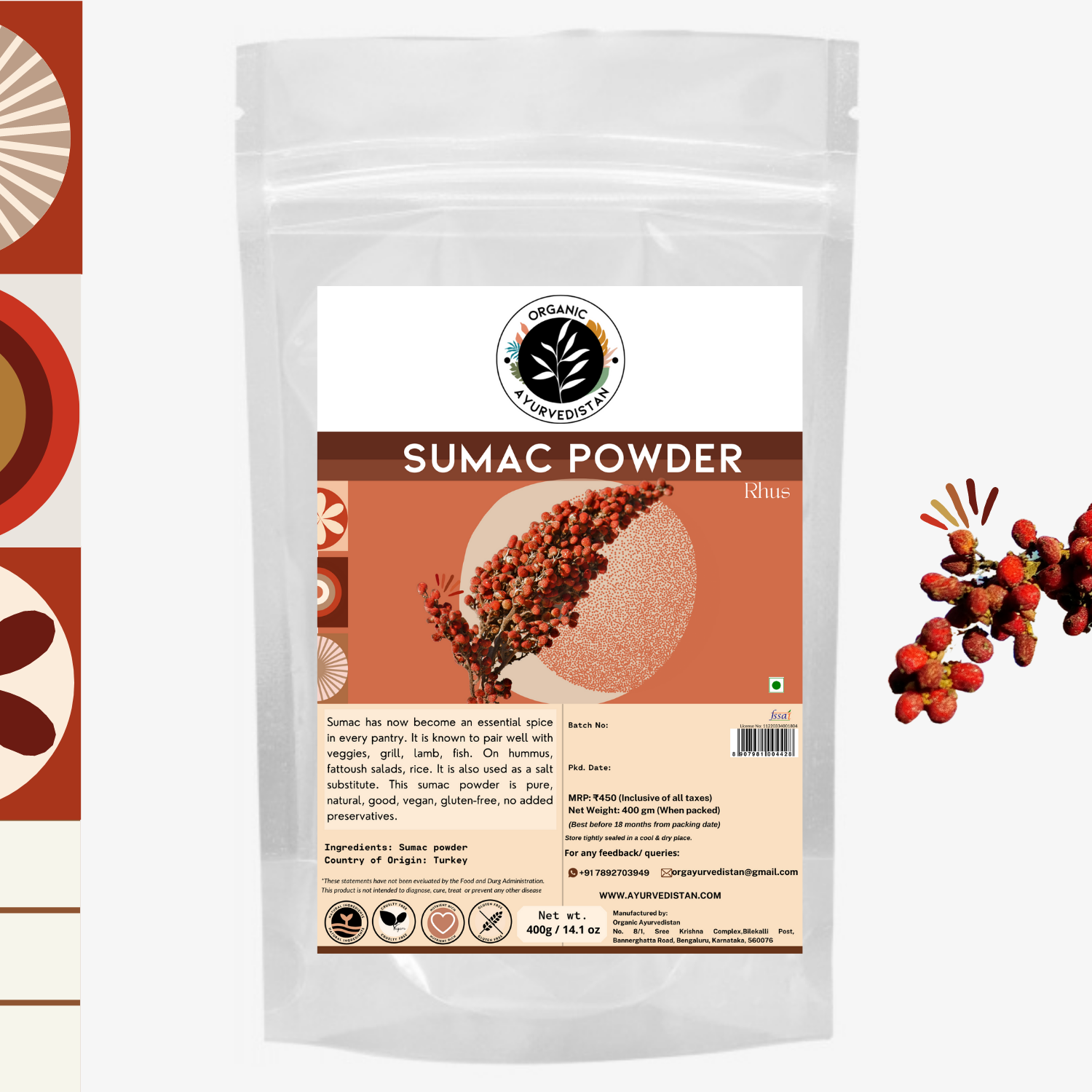 Sumac powder front