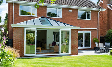5 x 3.5m Insulated warm roof with White aluminium frames (ref.bow)