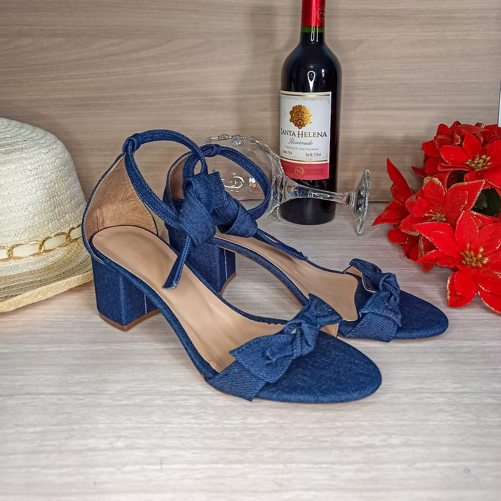 Miniatura: PROMOÇÃO sandália jeans salto bloco ( N°/38/)