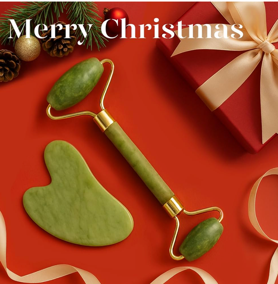 Jade Skin Roller & Gua Sha Box Set