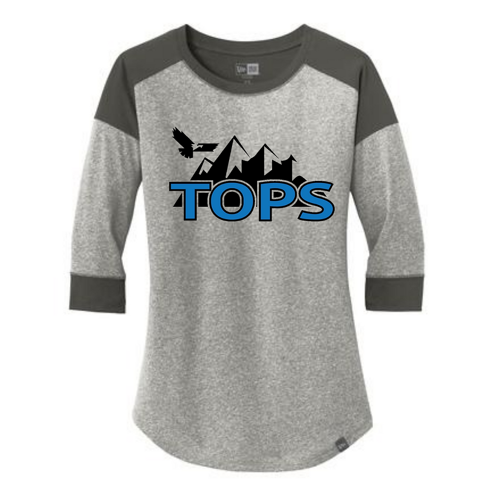 Tops Full Front Ladies Baseball Tee