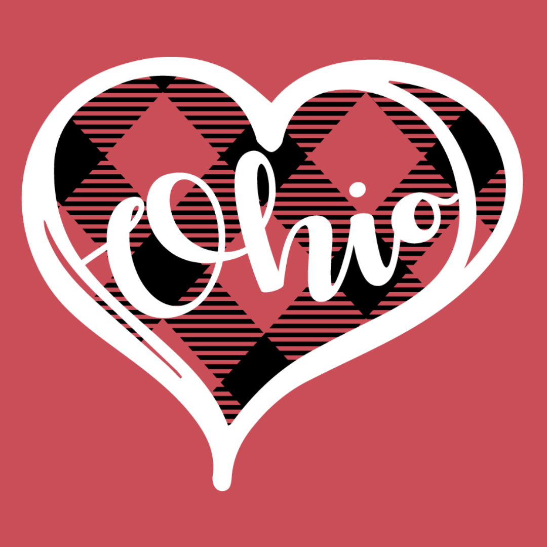Ohio Plaid Heart