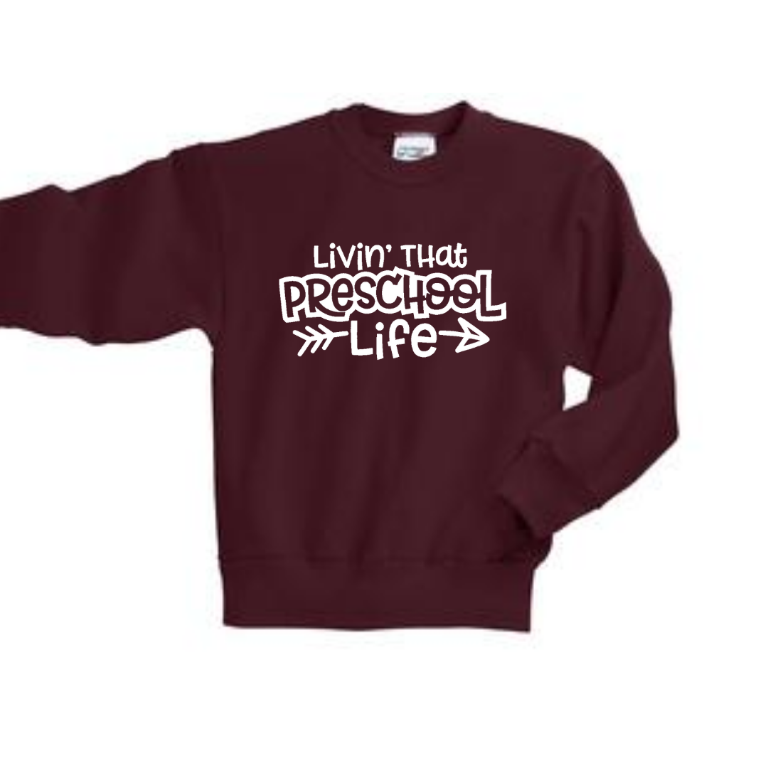 Livin' That Preschool Life Youth Crewneck Sweatshirt