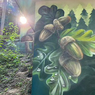 Fertige Graffiti Blätter und Eicheln