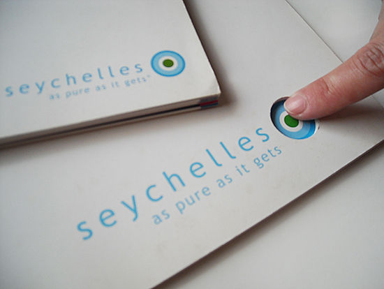 Corporate brochure's die-cut cover page