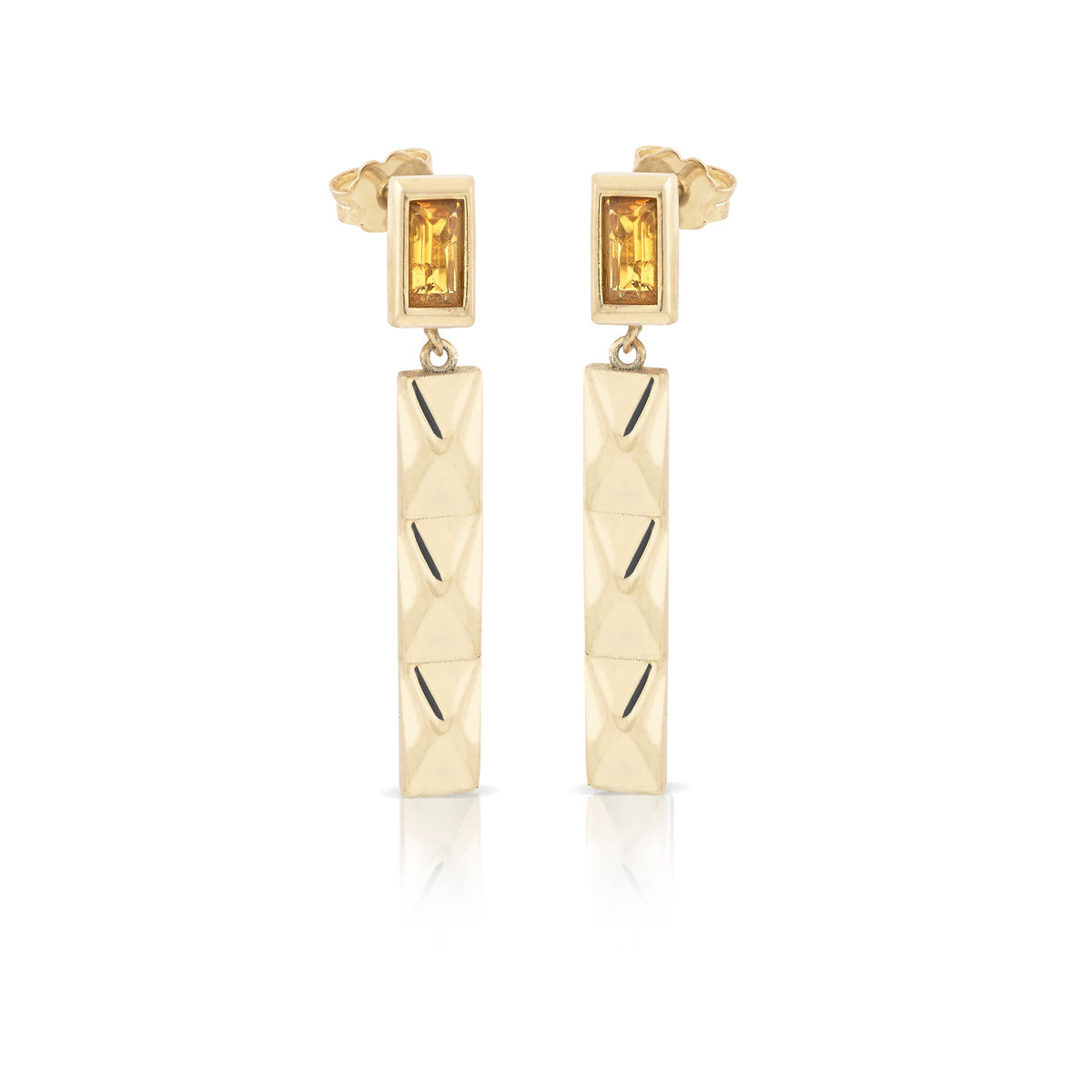 Orecchini pendenti oro 18 kt e quarzi - Art 3202