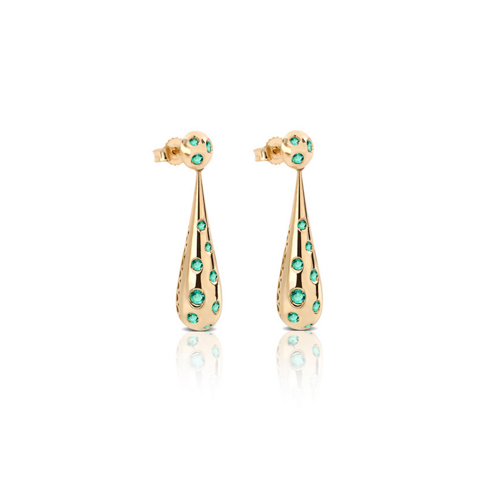 Orecchini pendenti oro e smeraldi 0,65 ct - Art 3205