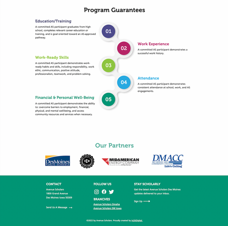 Avenue Scholars Website Program