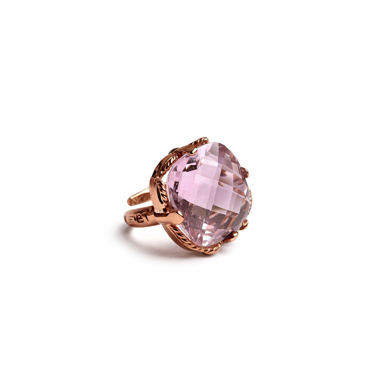 Anello in bronzo regolabile pietra quadrata 14x14 mm - BRONZART837