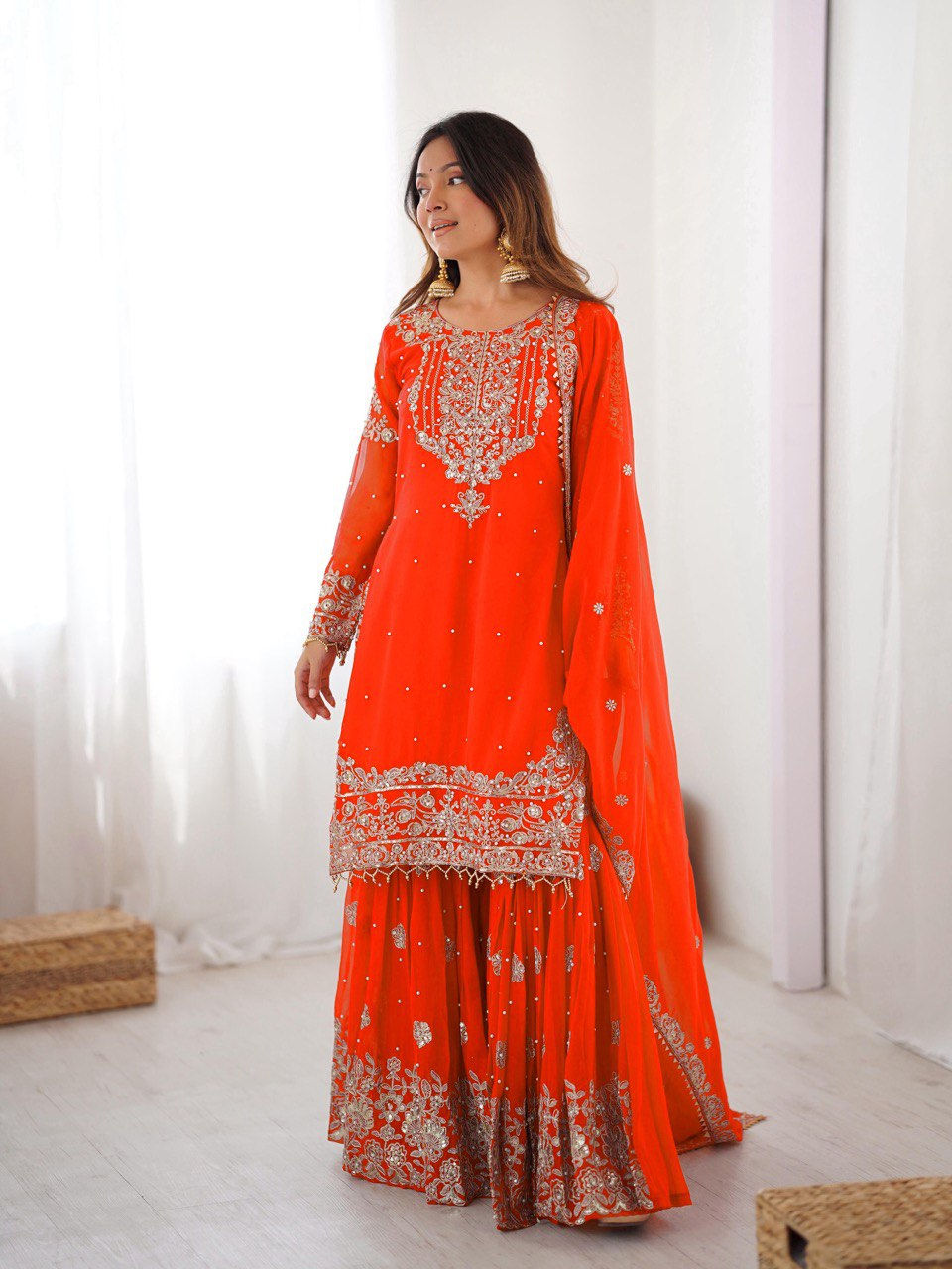Orange Color Sharara Suit