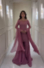 Levender Color Georgette With Embroidery Work Sharara Suit