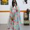 Thumbnail: Beautiful Green Colour Digital Printed Organza Silk Gown