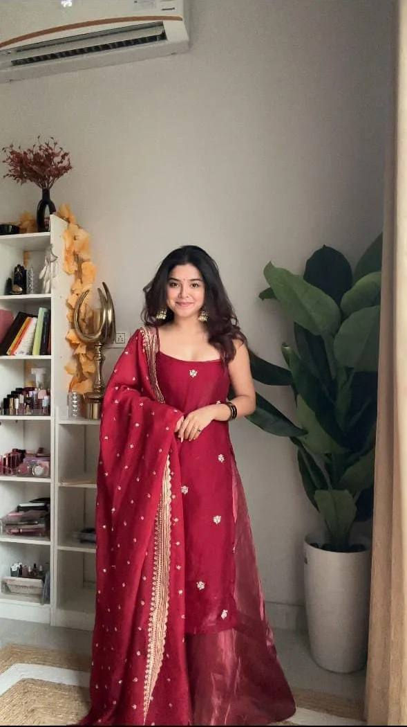 Thumbnail: Classic Looking Red Color Sharara