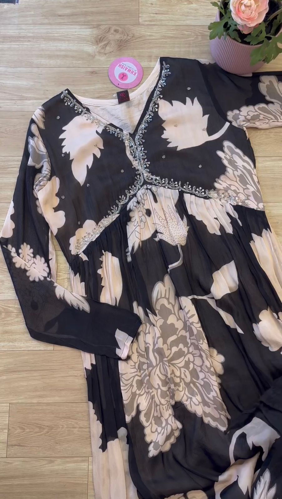 Thumbnail: Designer Black Colour Digital Printed Wear Long Dress