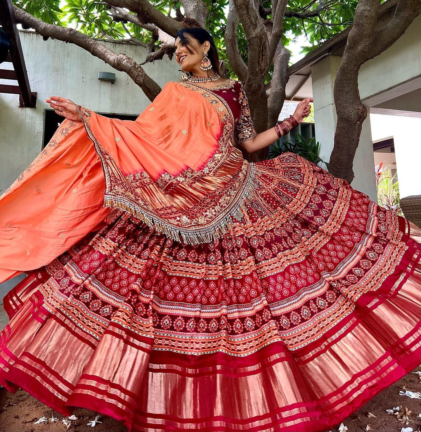 Designer Wear Butter Silk  And Digital Print WearLehenga Choli