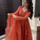 Thumbnail: Beautiful Orange Color Faux Georgette With Heavy Embroidery Work Long Gown