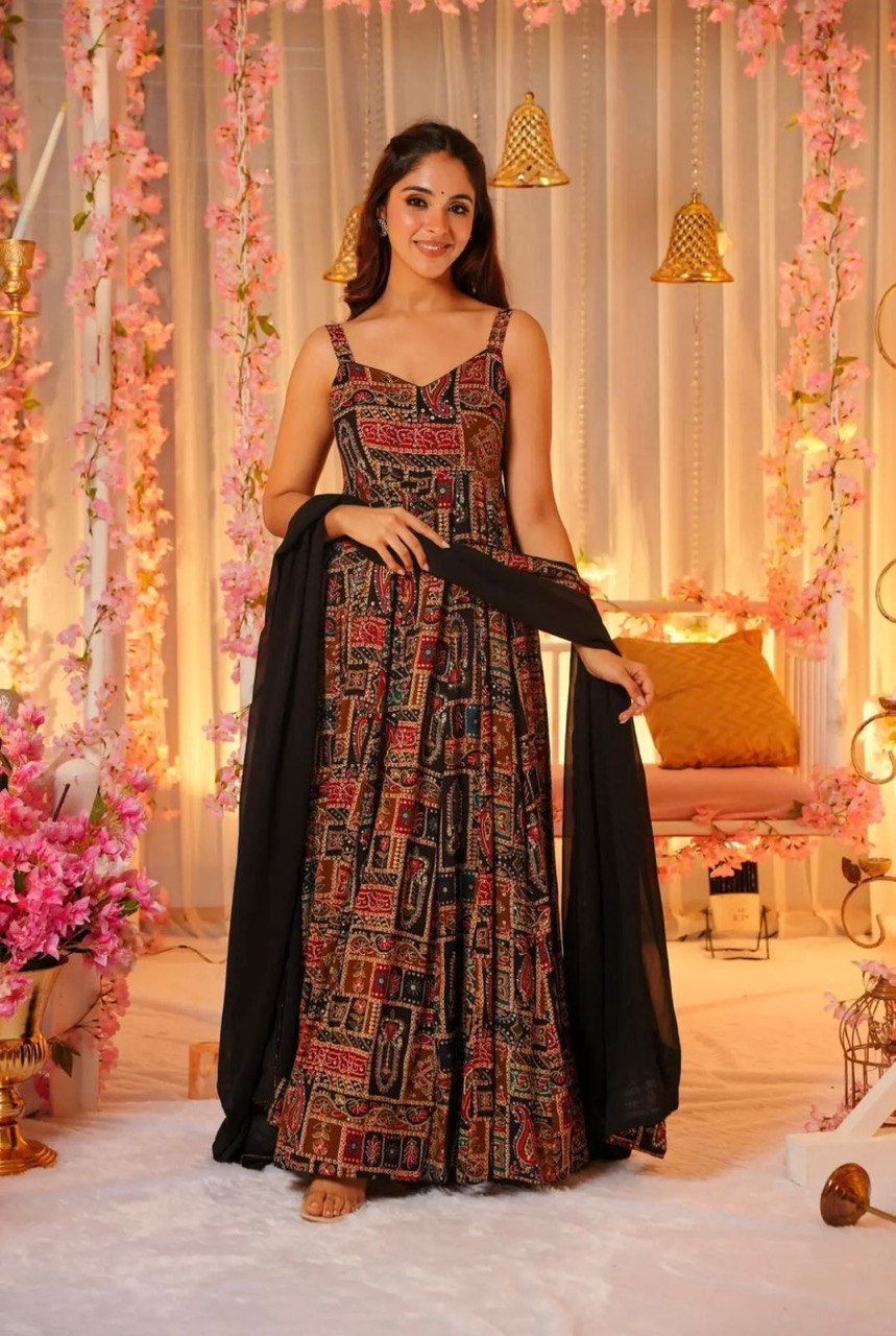 Function Wear Gown With Dupatta