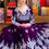 Thumbnail: Classic Wine Colour Velvet With Heavy Sequence Embroidery Work Long Dress