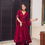 Thumbnail: Attractive Red Colour Chinon Silk With Heavy Embroidery Work Gown With Dupatta