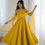 Thumbnail: Groovy Georgette With Sequence Work Yellow Color Gown