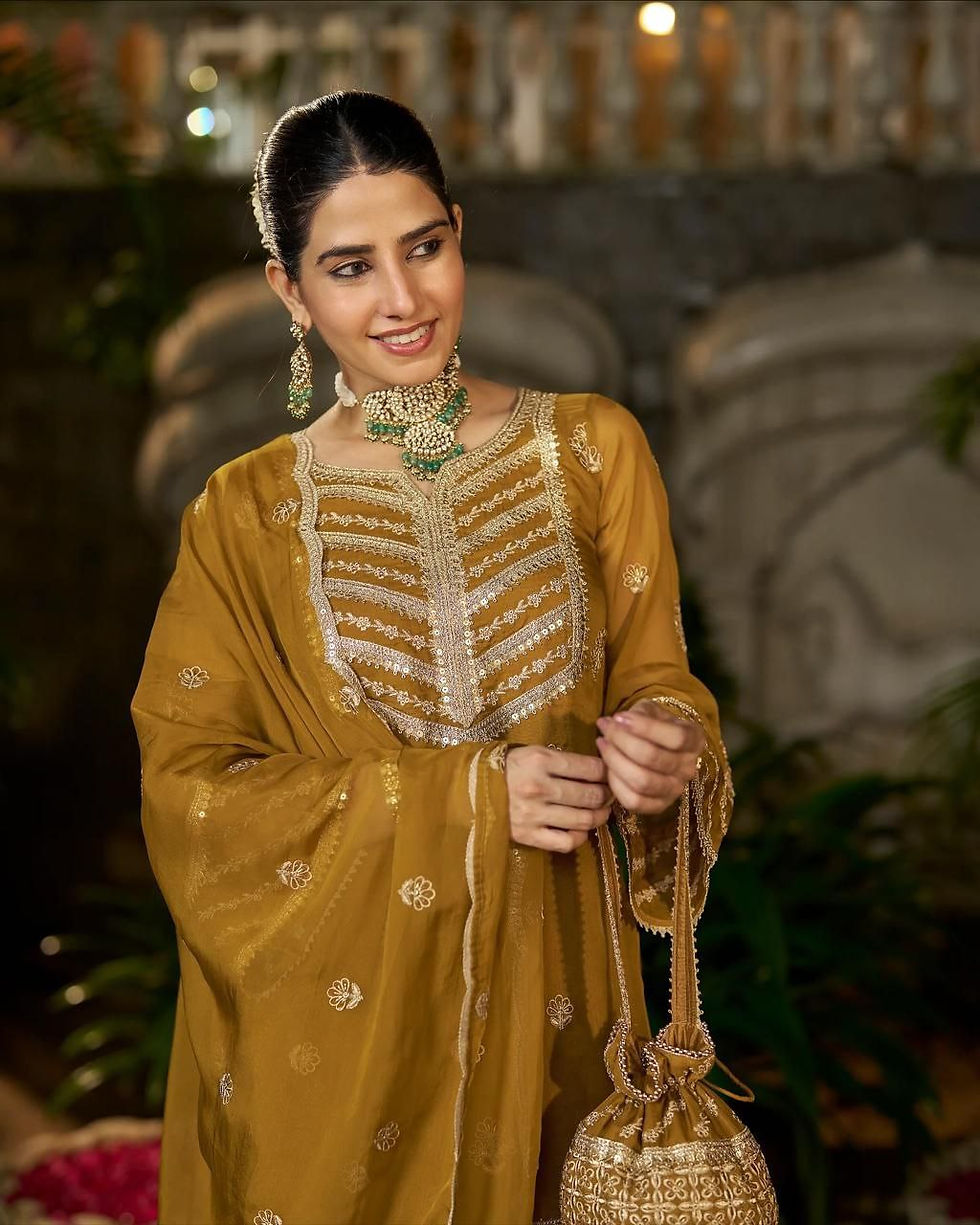 Yellow Color Haldi Color Sharara Suit