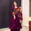Thumbnail: Pretty Maroon Colour Chinon Silk With Embroidery Work Gown With Dupatta