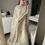 Thumbnail: Classy Cream Color Heavy Embroidery And Sequence Work Wedding Wear Plazzo Suit