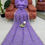 Thumbnail: Designer Purple Color Embroidery Work With Flower Printed Saree