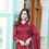 Thumbnail: Designer Red Colour Jcard Butti Designer Long Gown For Women